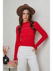 Soft Cashmere Sweter w kolorze czerwonym rozmiar: 34/36. Czerwone swetry klasyczne damskie Soft Cashmere, z kaszmiru, bez kołnierzyka. Za 79.21 zł.