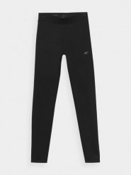 4F Legginsy dzianinowe damskie M. Czarne legginsy damskie 4F, m, bez wzorów, z dzianiny. W wyprzedaży za 99.99 zł.