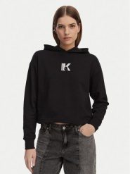 Karl Lagerfeld Jeans Bluza B2W20037 Czarny Regular Fit. Czarne bluzy damskie Karl Lagerfeld Jeans, l, bez wzorów, z bawełny, bez kaptura. Za 501.99 zł.