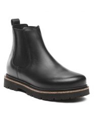 Birkenstock Sztyblety Highwood 1025781 Czarny. Czarne botki damskie Birkenstock, ze skóry, bez obcasa, na płaskiej podeszwie, bez zapięcia. Za 727.35 zł.