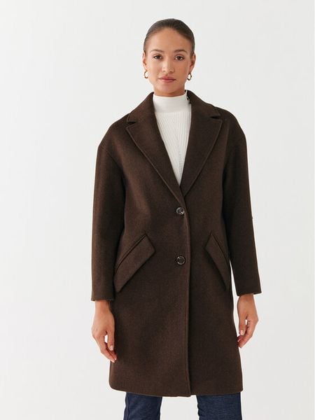 Guess Płaszcz wełniany Elly W2BL0H WEWU0 Brązowy Relaxed Fit. Brązowe płaszcze damskie Guess, na zimę, xxl, z aplikacjami, z syntetyku, bez kaptura. Za 899.99 zł.