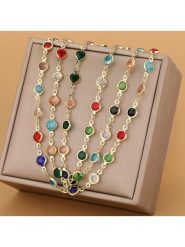 Atelier MIU Pozłacany naszyjnik z cyrkoniami - dł. 48 cm rozmiar: onesize. Żółte naszyjniki damskie atelier MIU, z cyrkonią, pozłacane. Za 43.99 zł.