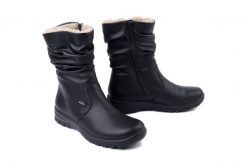 RIEKER TEX Z7171-02 black, kozaki damskie. Czarne kozaki damskie Rieker, bez obcasa, bez zapięcia. Za 399.90 zł.