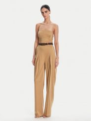 Elisabetta Franchi Kombinezon TU05152E2 032 Beżowy Regular Fit. Brązowe sukienki damskie Elisabetta Franchi, bez wzorów, z syntetyku, bez ramiączek. Za 2,839.00 zł.