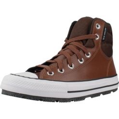 Tenisówki Converse Model Chuck Taylor All Star Berkshire Boot Hi Kolor Brązowy. Brązowe trampki damskie Converse, bez wzorów, ze skóry, bez zapięcia. Za 319.15 zł.