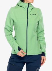 Kurtka softshell damska La Sportiva Descender Storm Jacket. Zielone kurtki damskie La Sportiva, s, bez wzorów, z polaru, bez kaptura. Za 665.49 zł.
