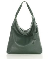 Worek hobo bag MARCO MAZZINI zielony s285c. Zielone torebki klasyczne damskie ze skóry, na ramię, bez dodatków. Za 408.49 zł.