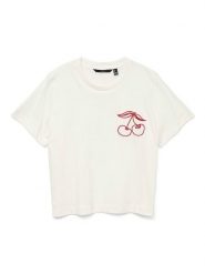 Vero Moda Koszulka w kolorze białym rozmiar: XL. Białe bluzki damskie Vero Moda, xl, bez wzorów, z bawełny, bez kołnierzyka, bez ramiączek. Za 57.20 zł.