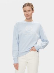 Tommy Hilfiger Bluza Flag Script WW0WW41758 Błękitny Regular Fit. Niebieskie bluzy damskie Tommy Hilfiger, xxl, bez wzorów, z bawełny, bez kaptura. Za 399.99 zł.