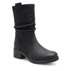 Botki Clara Barson. Czarne botki damskie Clara Barson, bez obcasa, na słupku, bez zapięcia. Za 169.99 zł.