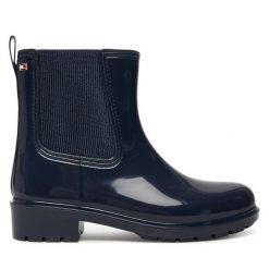 Kalosze Tommy Hilfiger. Niebieskie kalosze damskie Tommy Hilfiger, bez wzorów. Za 299.99 zł.