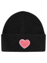 Zwillingsherz Czapka "Heart" w kolorze czarnym rozmiar: onesize. Czarne czapki damskie Zwillingsherz, bez wzorów, z materiału. Za 149.95 zł.