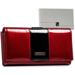 Portfel skórzany Cavaldi [DH] H24-FO-3-SH9 czerwony. Czerwone portfele damskie 4U Cavaldi, bez wzorów, z lakierowanej skóry. Za 75.99 zł.