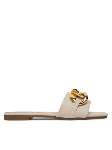 DeeZee Klapki Q28-2 Beżowy. Brązowe klapki damskie DeeZee, bez wzorów, z materiału, bez obcasa, bez zapięcia. Za 119.99 zł.