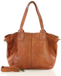 Shopper skórzany MARCO MAZZINI brąz camel vs115b. Brązowe shopper bag bez wzorów, ze skóry, duże, bez dodatków. Za 365.75 zł.