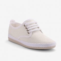 Damskie espadryle Coqui. Białe espadryle damskie Coqui, bez wzorów, z bawełny, bez obcasa. Za 153.99 zł.