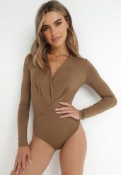 Brązowe Body Candletree. Brązowe body i gorsety Born2be, z aplikacjami, z jeansu. Za 49.99 zł.