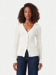 Guess Kardigan W6YR11 Z0950 Kremowy Slim Fit. Białe kardigany damskie Guess, xs, z aplikacjami, z wiskozy. Za 394.99 zł.