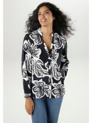 Aniston Bluzka w kolorze czarno-białym rozmiar: 46. Białe bluzki damskie Aniston, bez wzorów, bez kołnierzyka, bez ramiączek. Za 74.45 zł.