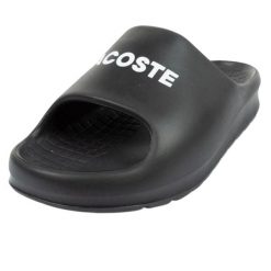 Klapki Damskie Serve. Czarne klapki damskie Lacoste, bez wzorów, bez obcasa, bez zapięcia. Za 313.99 zł.