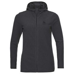 Bluza z kapturem damska Odlo Roy Mid Layer Hoody Full Zip. Czarne bluzy damskie ODLO, l, bez wzorów, z kapturem. Za 282.99 zł.