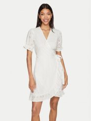 Vila Sukienka letnia Sula 14089419 Biały Regular Fit. Białe sukienki damskie Vila, bez wzorów, z bawełny, bez ramiączek. Za 169.99 zł.