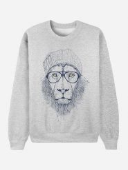 WOOOP Bluza "Cool Lion" w kolorze szarym rozmiar: S. Szare bluzy damskie Wooop, s, bez wzorów, bez kaptura. Za 97.28 zł.
