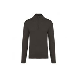 Sweter 1/4 zip Kariban. Szare swetry klasyczne damskie KARIBAN, na zimę, bez kołnierzyka. Za 238.50 zł.