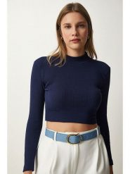 Happiness Istanbul Koszulka w kolorze granatowym rozmiar: S/M. Niebieskie koszulki damskie Happiness Istanbul, m, bez wzorów, bez kołnierzyka, bez ramiączek. Za 39.99 zł.