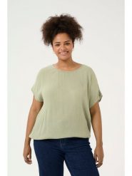 KAFFE curve Bluzka w kolorze oliwkowym rozmiar: 48. Brązowe bluzki damskie KAFFE curve, bez wzorów, z wiskozy, bez kołnierzyka, bez ramiączek. Za 70.41 zł.