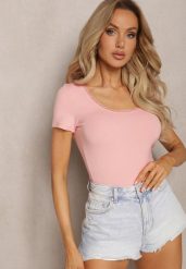Różowa Bluzka z Trójkątnym Dekoltem z Koronką Thisalla. Czerwone bluzki damskie Renee, l, bez wzorów, z bawełny, eleganckie, bez kołnierzyka, bez ramiączek. Za 49.99 zł.