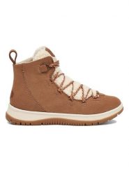 UGG Skórzane botki "Lakesider Heritage Mid" w kolorze jasnobrązowym rozmiar: 41. Brązowe botki damskie Ugg, ze skóry, bez obcasa, bez zapięcia. Za 358.87 zł.