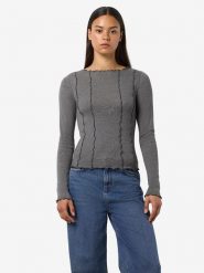 Noisy may Koszulka w kolorze szarym rozmiar: XL. Szare koszulki damskie Noisy may, xl, bez wzorów, z bawełny, bez kołnierzyka, bez ramiączek. Za 70.41 zł.