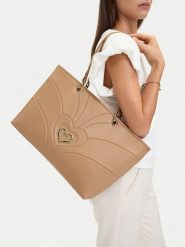 Eva Minge Torebka EO-LDA9293 Beżowy. Brązowe shopper bag Eva Minge, bez wzorów, ze skóry, bez dodatków. Za 299.99 zł.