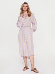 Silvian Heach Sukienka koszulowa GPP23371VE Fioletowy Regular Fit. Fioletowe sukienki damskie Silvian Heach, bez wzorów, z syntetyku, bez ramiączek. Za 489.99 zł.