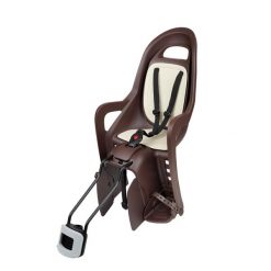 Tylny fotelik rowerowy z mocowaniem do ramy dziecięcej Polisport Groovy Maxi FF. Brązowe foteliki rowerowe POLISPORT. Za 279.99 zł.
