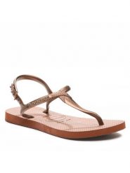 Havaianas Sandały 41447561976 Złoty. Żółte sandały damskie Havaianas, bez wzorów, z syntetyku, bez obcasa, na płaskiej podeszwie, bez zapięcia. Za 59.99 zł.