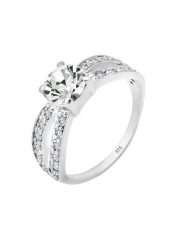 Elli Damski pasjans Glamorous z kryształem ze srebra próby 925 Sterling Silver Pierścionki 1 ct. Szare pierścionki damskie Elli, z kryształem, srebrne. Za 233.99 zł.