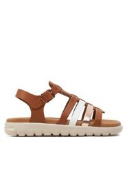 Geox Sandały J Sandal Soleima Gir J35GSB 043CF C6A7F S Brązowy. Brązowe sandały dziewczęce Geox, ze skóry, bez obcasa, bez zapięcia. Za 299.99 zł.