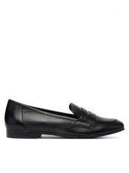 Caprice Lordsy 9-24200-44 Czarny. Czarne półbuty damskie Caprice, bez wzorów, ze skóry, bez obcasa, bez zapięcia. Za 273.99 zł.