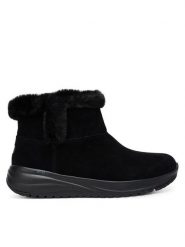 Skechers Botki On-The-Go Stellar 144775/BBK Czarny. Czarne botki damskie Skechers, ze skóry, bez obcasa, na płaskiej podeszwie, bez zapięcia. Za 379.99 zł.