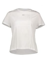 Reebok Koszulka "Speedwick" w kolorze białym do biegania rozmiar: XL. Białe koszulki damskie Reebok, xl, bez wzorów, z materiału, bez kołnierzyka, bez ramiączek. Za 70.45 zł.