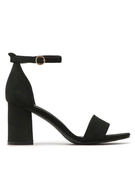 Jenny Fairy Sandały WSS20870-01 Czarny. Czarne sandały damskie Jenny Fairy, bez wzorów, z materiału, bez obcasa, na słupku, bez zapięcia. Za 99.99 zł.