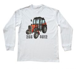 Massey Ferguson — bluzka z długim rękawem. Białe bluzki damskie nikiniki, s, bez wzorów, z bawełny, bez kołnierzyka, bez ramiączek. W wyprzedaży za 75.65 zł.