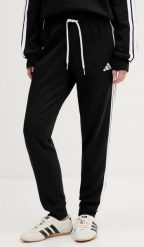 Spodnie damskie adidas Essentials 3-Stripes Fleece Slim. Czarne spodnie sportowe damskie Adidas, m, bez wzorów, z materiału, na fitness i siłownię. Za 175.99 zł.