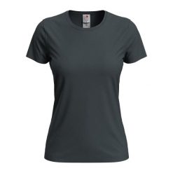 Koszulka Damska Classic Heather Organic Fitted T-shirt. Szare bluzki damskie Stedman, xs, bez wzorów, bez kołnierzyka, bez ramiączek. Za 46.99 zł.