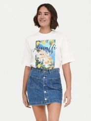 ONLY T-Shirt Vega 15375753 Kremowy Regular Fit. Białe t-shirty damskie Only, m, bez wzorów, z bawełny, bez kołnierzyka. Za 99.99 zł.