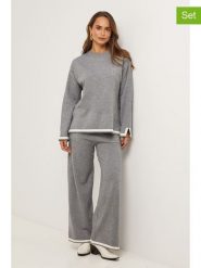 Soft Cashmere 2-częściowy zestaw w kolorze szarym rozmiar: 40/42. Szare swetry klasyczne damskie Soft Cashmere, z dzianiny, bez kołnierzyka. Za 195.99 zł.