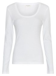 MOSS COPENHAGEN Koszulka w kolorze białym rozmiar: XS/S. Białe bluzki damskie Moss Copenhagen, s, bez wzorów, bez kołnierzyka, bez ramiączek. Za 109.95 zł.
