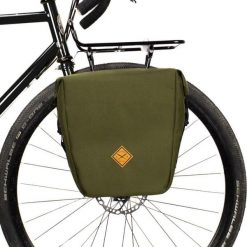 Torba rowerowa Pannier Large Olive RESTRAP. Zielone torby na laptopa RESTRAP, bez wzorów, z materiału. Za 510.45 zł.